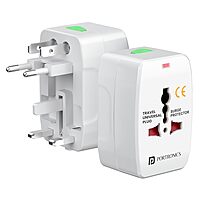 Portronics Juicemate Go Universal Travel Adapter – 6A AC Output | White