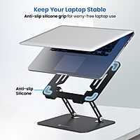 Portronics My Buddy K3 PRO Laptop Stand – Metal Build | Foldable Design | Grey | 1 Year Warranty