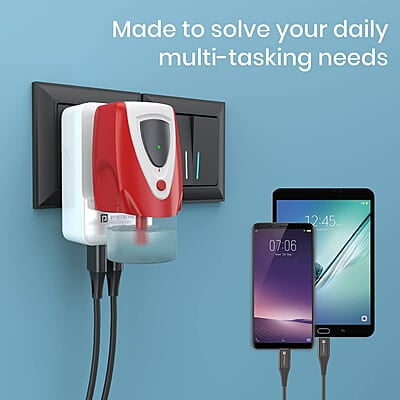 Portronics Adapto III Dual USB Adapter with AC Socket Portronics Adapto III Dual USB Adapter with AC Socket