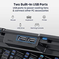 Portronics My Buddy Air 2 Laptop Cooling Pad with Dual Cooling Fans, Multi-Level Height Adjustable, Mobile Holder