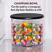 Borosil Chef Delite 300 Watts Electric Chopper for Kitchen, Twin Blade Technology, 600 ml 'chop-n-store' plastic bowl with lid, Vegetable Chopper, Cutter, Chop, Mince, Dice, Whisk, Blend