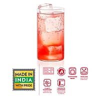 Borosil Vision Glass 350 ml Set of 6 pcs Transparent Drinking Glass |Borosilicate Glass Tumblers for Water, Cold Drinks, Juice | Flame Proof, Microwave & Dishwasher Safe | for Daily use & Gifting