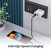Portronics Link CL – Type-C to 8-Pin, 3A, 1M Black. Fast charging and data transfer cable, durable design, compatible with various devices, perfect for everyday use and travel.