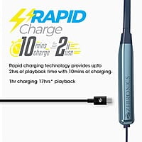 ZEBRONICS Zeb-Evolve BTv5.0, Voice Assistant, Rapid Charge, Dual Pairing, Call Function, Magnetic Earpiece Bluetooth Wireless in Ear Earphones with Mic