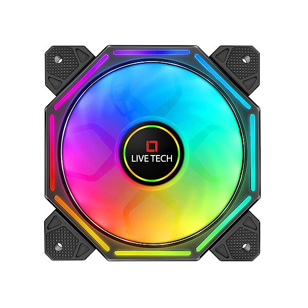 Live Tech Mystic RGB Fan! Featuring customizable ARGB lighting, it enhances your setup while ensuring optimal airflow for peak performance. Upgrade your rig today!