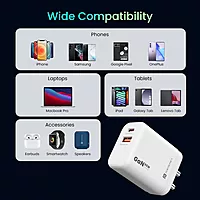 Portronics Adapto 65X 65W GaN Charger – 1 MACH Port, 1 PD Port, 2M USB-C Cable