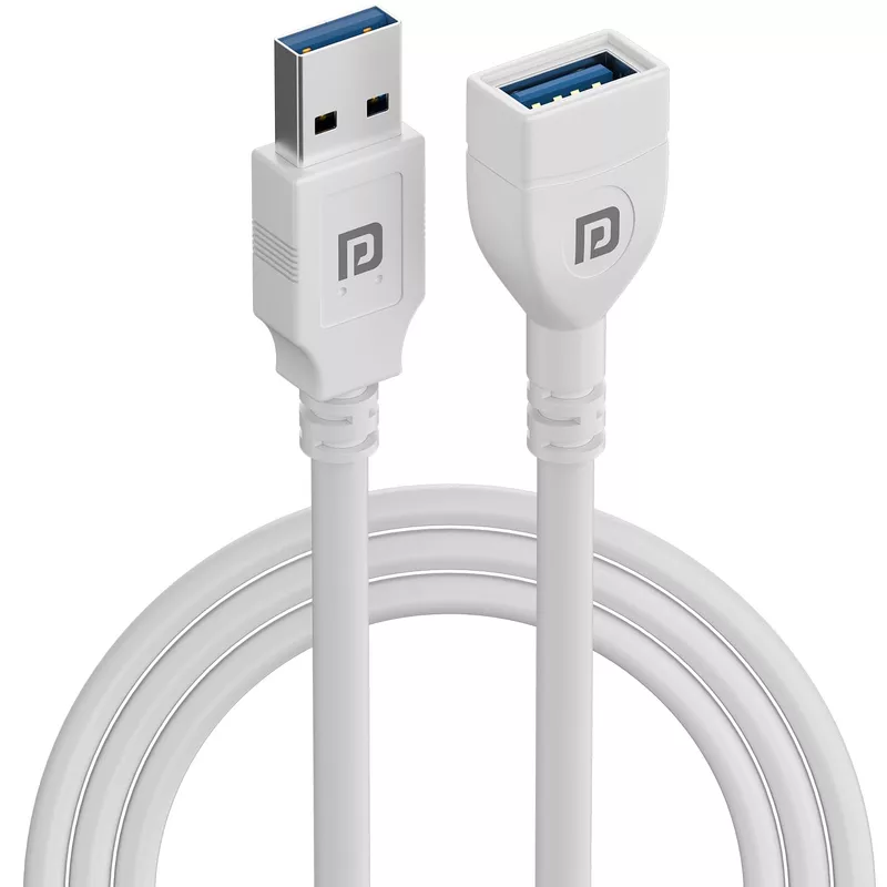 Portronics Uniconnect – 3M USB Extension Cable, White. Ideal for extending USB connections, this durable cable ensures high-speed data transfer and reliable performance for all your devices.