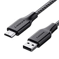 Ambrane Unbreakable 60W / 3A Fast Charging 1.5m Braided Micro USB Cable for Smartphones, Tablets, Laptops & other Micro USB devices, 480Mbps Data Sync, Quick Charge 3.0 (RCM15