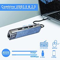 Live Tech USB-C Multiport Adapter 5-in-1 enhances connectivity with HDMI, USB-A, USB-C, and SD card slots, perfect for laptops and tablets. Compact design for on-the-go use.