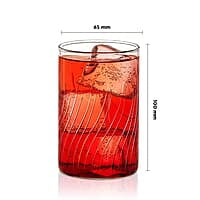 Borosil Vision Cascade Cut 295ml Set of 6 pcs Transparent Drinking Glass | Borosilicate Glass Tumblers for Water, Cold Drinks, Juice| Flame Proof, Microwave & Dishwasher Safe | For Daily use & Gifting
