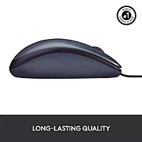 Open Box Logitech B100 Wired Optical Mouse  (USB, Black)