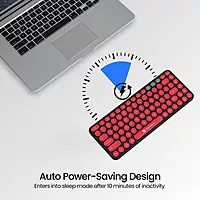 Portronics Bubble 2.0 Bluetooth + Wireless Keyboard – Black & Red | 1 Year Warranty