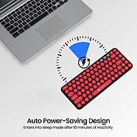 Portronics Bubble 2.0 Wireless Keyboard with Bluetooth + 2.4 GHz Receiver, Connect 3 Devices, Compact TKL Size, 10m Working Range