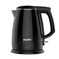 AGARO Royal Double Layered Kettle, 1.5 Litres, Double Layered Body, Cool Touch Handle , Dry Boiling Protection, Stainless Steel Inside Body, 1500W
