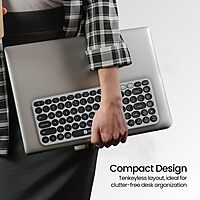 Portronics Bubble 2.0 Grey Wireless Keyboard features a stylish design, comfortable keys, Bluetooth connectivity, and long-lasting battery life for productivity.