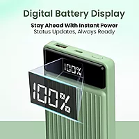 Portronics Luxcell B 10K 10000 mAh 22.5W Fast Charging Power Bank – Ultra Slim | Mach USB-A Output | Type C PD Output | Type C Input | Wake Up Button | Green