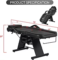 manual treatment chair black