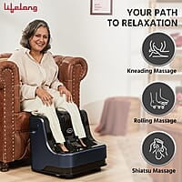 Lifelong Calf, Foot and Leg Massager Machine for Home 4 Vibration Motors mprove Blood Circulation, 80W