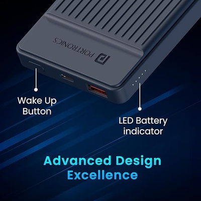 Portronics Luxcell B12 10,000mAh 12W Power Bank, Ultra Slim Power Bank with USB-A Output Port & Dual Input Ports (Micro & Type C) | BIS Certified |Type C Cable Included|Made in India Portronics Luxcell B12 10,000mAh 12W Power Bank, Ultra Slim Power Bank with USB-A Output Port & Dual Input Ports (Micro & Type C) | BIS Certified |Type C Cable Included|Made in India