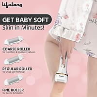 Lifelong Callus Remover for Feet with Pedicure Kit, Callus Remover For Feet Electronic, CallusRemover, 3 Roller Heads, 2 Speeds & Rechargeable Battery