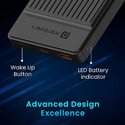Portronics 2253 Luxcell B 12 10K Power Bank – 10000mAh | 12W Charging  | Black