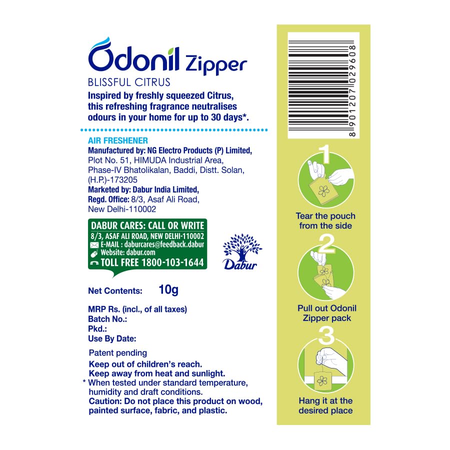 Odonil Air Freshner Zipper Soulful Jasmine