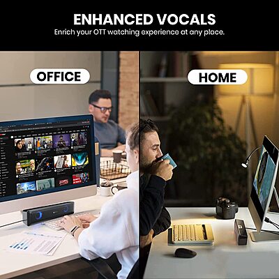 Portronics in Tune 3 USB Soundbar – Powerful PC & Laptop Audio, Sleek Design & Easy USB Connectivity for Gaming, Movies & Music