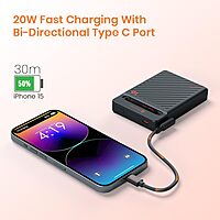 Portronics Chyro – 15W MagSafe 10K Power Bank with Stand offers fast wireless charging, sleek design, and a built-in stand for convenience. Perfect for on-the-go charging of your devices.
