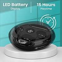 Portronics Harmonics Twins S14 Over Ear OWS Smart Wireless Earbuds with Mic,Secure & Flexible Earhook,15Hrs Playtime