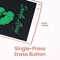 Portronics Ruffpad 12 – 12" LCD Writing Pad, Pink. Perfect for doodling, note-taking, and reminders. Lightweight, portable, and eco-friendly. Easy to erase with a single button. Ideal for all ages!