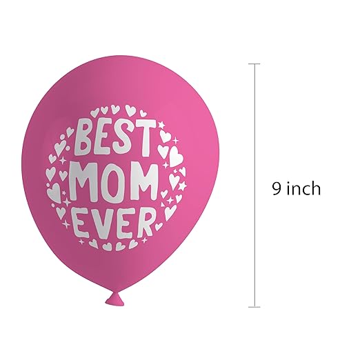 Celebrate This Mother's Day with Our Best Mom Ever and Happy Mother's Day Balloons (Pack of 30pcs Multicolor Balloons) - Party Supplier