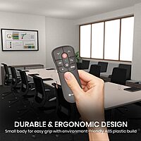 Portronics SlideMate Presenter – Features a red laser pointer, dual plug for USB and Type-C connectivity, compact design, easy navigation for presentations, perfect for professionals and educators.