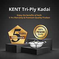 KENT Triply Kadai 28 CM with SS Lid 4.1 L