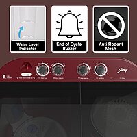 Godrej 10.5 Kg 5 Star Semi-Automatic Top Load Washing Machine With Toughened Glass Lid