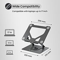 Portronics K11 Laptop Stand – Black, Metal & 360° Adjustable