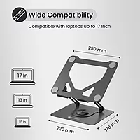 Portronics My Buddy K11 Laptop Stand – Metal Build |Rotatable| Black | 1 Year Warranty