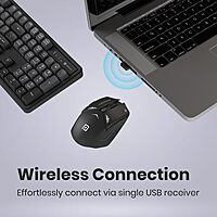 Portronics Key 9 Wireless Keyboard & Mouse Combo – Numeric Pad  Piano Keys  Black  1 Year Warranty