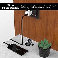 Portronics Adapto 41C USB Charger with Cable – 12W Fast Charging | Single Port Wall Charger | Universal Device Compatibility | White