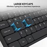 Portronics Ki-Pad 3 Black USB Keyboard – Full size, stylish design, ergonomic typing, ideal for home/office, plug and play, sturdy keys, boosts efficiency, works with multiple devices.