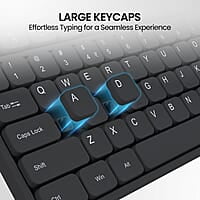 Portronics Ki-Pad 3 USB Wired Keyboard with Large Keycaps, Noise-Free Typing, Fn Multimedia Hotkeys, Full-Size Layout with Num Pad, Ergonomic Design, 1.5m USB Cable