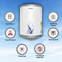 Faber Vulcan 6L Vertical Storage Water Heater 2000W Heating Indicator, 8 Bar Pressure