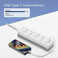 Portronics Power Plate 19 – 4 Sockets, 5 Switches, 2000W, Surge Protection, Compact Design, Ideal for Home/Office, Overload Protection, Durable Build, Easy to Use, Perfect for Multiple Devices.