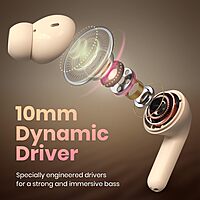 Portronics Twins 29 ANC – TWS Earbuds, 30H Battery Life, Active Noise Cancellation, Comfortable Fit, Stylish Beige Design, Perfect for Music Lovers and Calls, Seamless Connectivity, Lightweight.