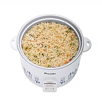 Preethi Glitter Electric Cooker, 1.8 Liters with Double Pan - White & Blue
