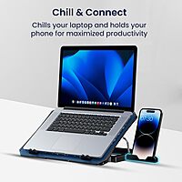 Portronics My Buddy AIR 2 Laptop Stand – Multi-Level | Dual Cooling Fans | Mobile Holder | Black