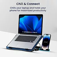 Portronics My Buddy AIR 2 Laptop Stand – Multi-Level | Dual Cooling Fans | Mobile Holder | Black