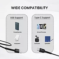 Portronics Konnect X – 3A USB to Type-C Cable, 2M Black, durable and fast charging, perfect for data transfer and charging devices, tangle-free design, compatible with various Type-C devices.