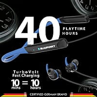 Blaupunkt Newly Launched Be120 Touch Wireless in Ear Neckband with Multi-Touch Control I Auto Magnetic Off I Gaming Ready I 40H Playtime I Turbovolt Charging I Built-in Handsfree Calling