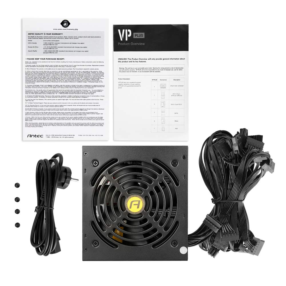 Open Box Antec 450 Watt Power Supply 85% efficient I 80 Plus 230V Standard Certified VP Plus 450W (PS)
