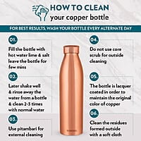 Borosil PRO Copper Water Bottle, 100% Copper, Leak-proof, For Everyday Use, 950 ml